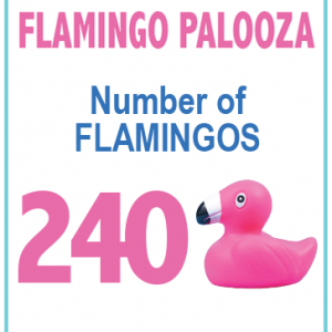 Two hundred forty flamingos premium adoption Flamingo Float fundraiser
